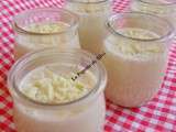 Petites verrines au lait concentré, au lait de coco, à l'orange et à la cannelle ( un petit dessert tout blanc )