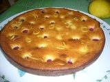 Gâteau au lemon curd et framboises