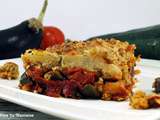 Crumble aubergines, courgettes, tomates et flocons d’avoine