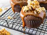 Cupcakes au Chocolat, Coulis de Caramel épicé et Pop Corn