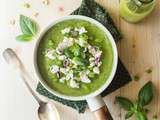 Soupe froide Courgette, Poivron, Basilic & Feta