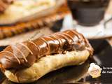 Eclair au chocolat avec glaçage choco/caramel