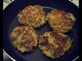 Petites galettes courgette - pois chiche