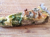 Quiche aux navets caramélisés, fanes et bleu