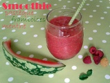 Smoothie pastèque framboises et menthe