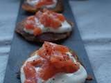 Blinis a la Patate Douce et Au Saumon Fumé