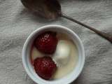 Creme Chocolat Blanc Tofu Soyeux et Fraises