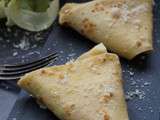 Crepes sans gluten sans lactose déguisées en Samoussas Au Parmesan