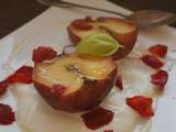 Pommes Cuites sur Lit de Fromage Frais et Fraises