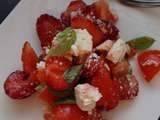 Salade De Tomates Fraises Feta et Basilic