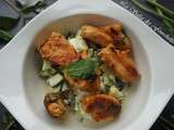 Salade tiede De Poulet Menthe Feta ... et Ses Courgettes