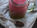 Smoothie Glacé Framboises Coco Banane et Cassis