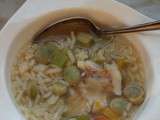 Soupe Aux Légumes Au Riz et Effilochée de Poisson Blanc