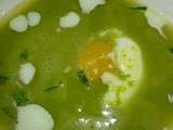 Soupe Petits Pois Menthe et Son Oeuf Mollet