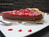 Tarte feuilletee Chocolat Noir Framboises Citron Vert