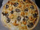 Tarte flambee Crevettes Champignons