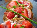 Tartines Fraises Jambon Cru Féta