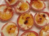 Amuse bouche : Oeufs de caille au bacon au paprika