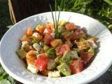 Salade fruitée au fromage de brebis (melon, pastèque, avocat, feta)