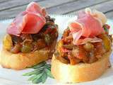 Crostini de caponata et jambon