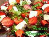 Salade de fraises-mozzarella au basilic