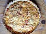 Tarte aux courgettes, fromage, jambon sec italien et thym