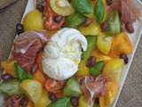 Burrata sur méli-mélo de tomates