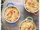 Crumble de crevettes aux légumes