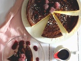 Gâteau au fromage blanc de brebis et son coulis de fruits rouges