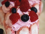 Mini Charlotte aux biscuits roses et aux framboises