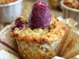 Muffins aux flocons d'avoine et aux framboises