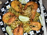 Nouilles de riz aux épices thaï et aux crevettes