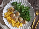 Saint Jacques snackées et sa vinaigrette à la mangue