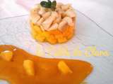 Tartare mangue banane et coulis de mangue