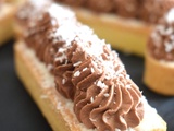 Tartelettes mousse noix de coco et ganache montée chocolat noir