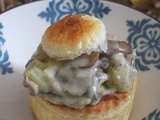 Vol au vent au poulet aux champignons et poireaux