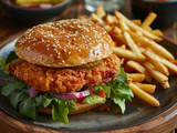 Burger au poulet croustillant : Recette facile et savoureuse