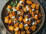 Découvrez l’Irrésistible Recette de Courge Butternut Rôtie au Miel, Canneberges et Feta pour un Régal Automnal