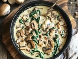 Découvrez la Délicieuse Crème d’Épinards et Champignons : Recette Végétarienne Réconfortante et Savoureuse