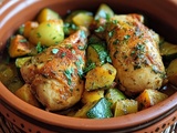 Découvrez le Poulet Tajine aux Courgettes : Une Recette Méditerranéenne Époustouflante pour un Repas Familial Succulent