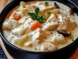 Délectable blanquette de poulet crémeuse