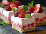 Délicieuses Barres de Cheesecake à la Fraise : La Recette Inratable pour Épater vos Invités