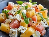 Estivale irrésistible : Salade fraîche de Melon, Feta et Jambon pour un repas léger et savoureux