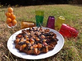 Fondant aux mirabelles et myrtilles ou gourmandise lorraine avec des fruits charentais