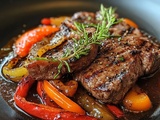 Irresistible : Steak Mijoté aux Poivrons – Un Plat Tendre & Savoureux pour Réconforter vos Soirées