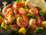 Salade de crevettes et mangue : Recette facile et savoureuse