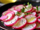 Ultimative: Carpaccio de Radis Éclatant avec Vinaigrette Citronnée Fraîche pour une Entrée Croquante