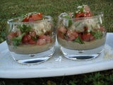 Verrine de caviar d’aubergine et tomate fraîche