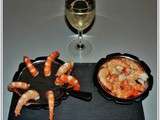 Gambas a la chantilly d'encre de seiches