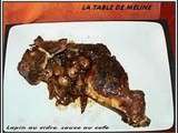 Lapin cuisine dans une sauce au cidre et au cafe